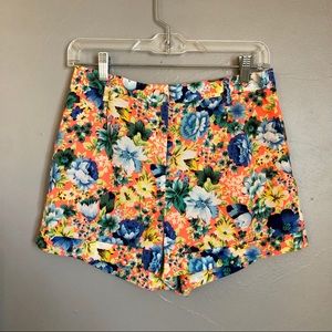 (NWOT) Topshop | High-Waisted Tropical Shorts